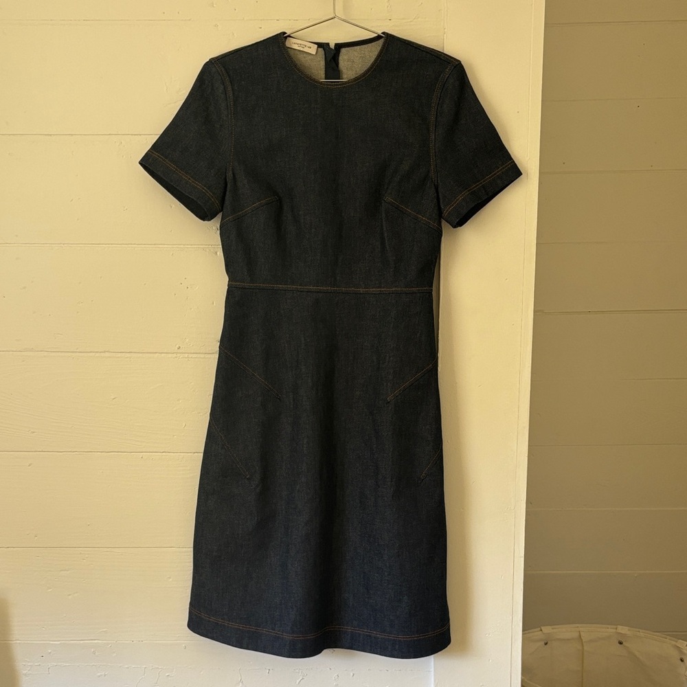 Lafayette 148 New York Dark Blue Midi Dress